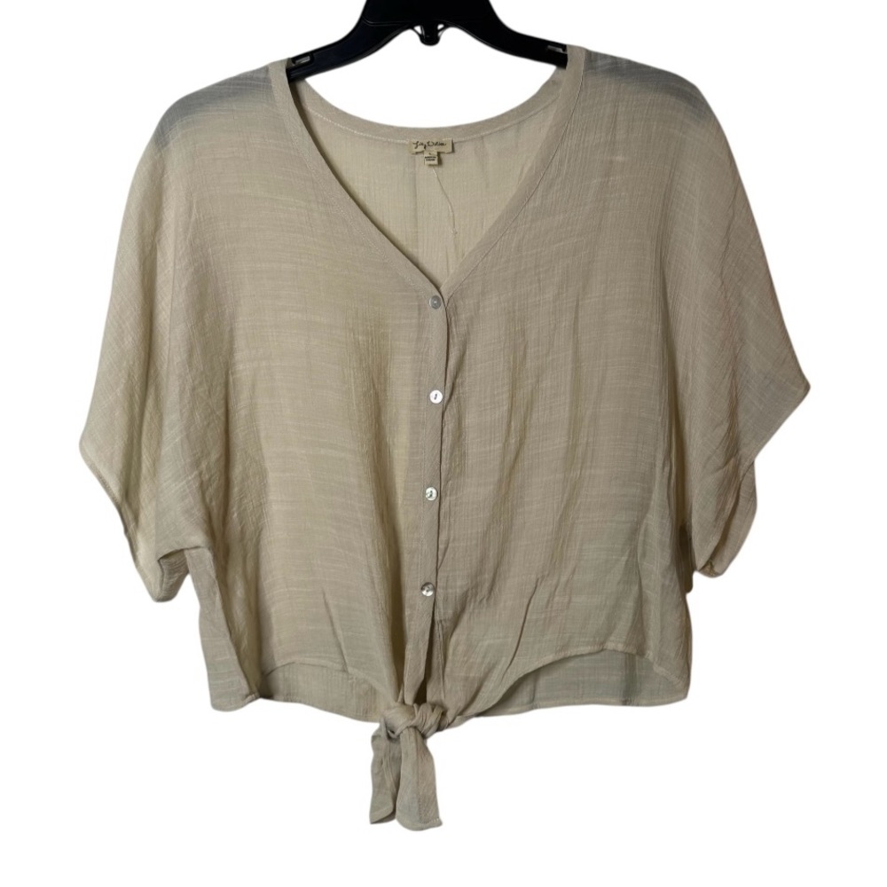 Lily White Cream Button-Down Blouse